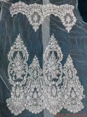 regal sequinned corded grand arch double border lace