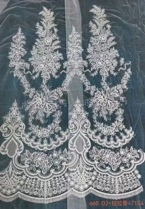 romantic corded ribbon bow floral border mesh lace