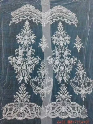 chandelier medallion double border sequined corded lace