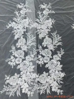 column large floral premium corded milk silk mesh lace