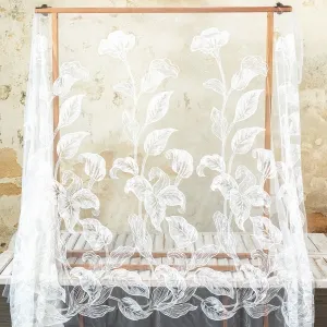 large calla lily vine clear sequinned ivory tulle lace