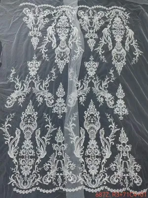 chandelier like baroque scalloped corded sequinned lace