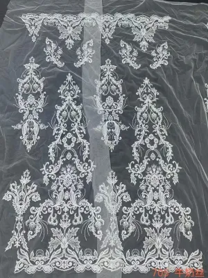 baroque inspired damask pattern milk silk soft lace