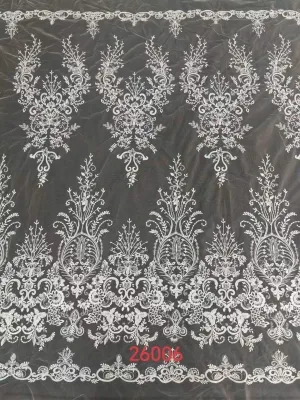 ascending baroque double scalloped border lace fabric