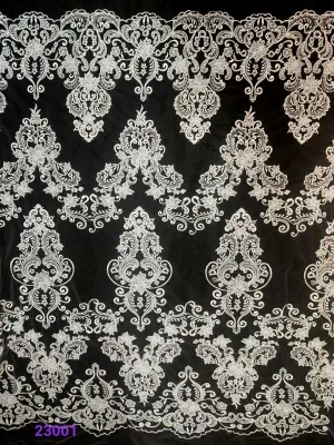 luxurious baroque royal crown tiered matte lace fabric