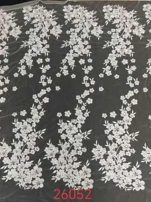 romantic cascading cherry blossom flower lace fabric