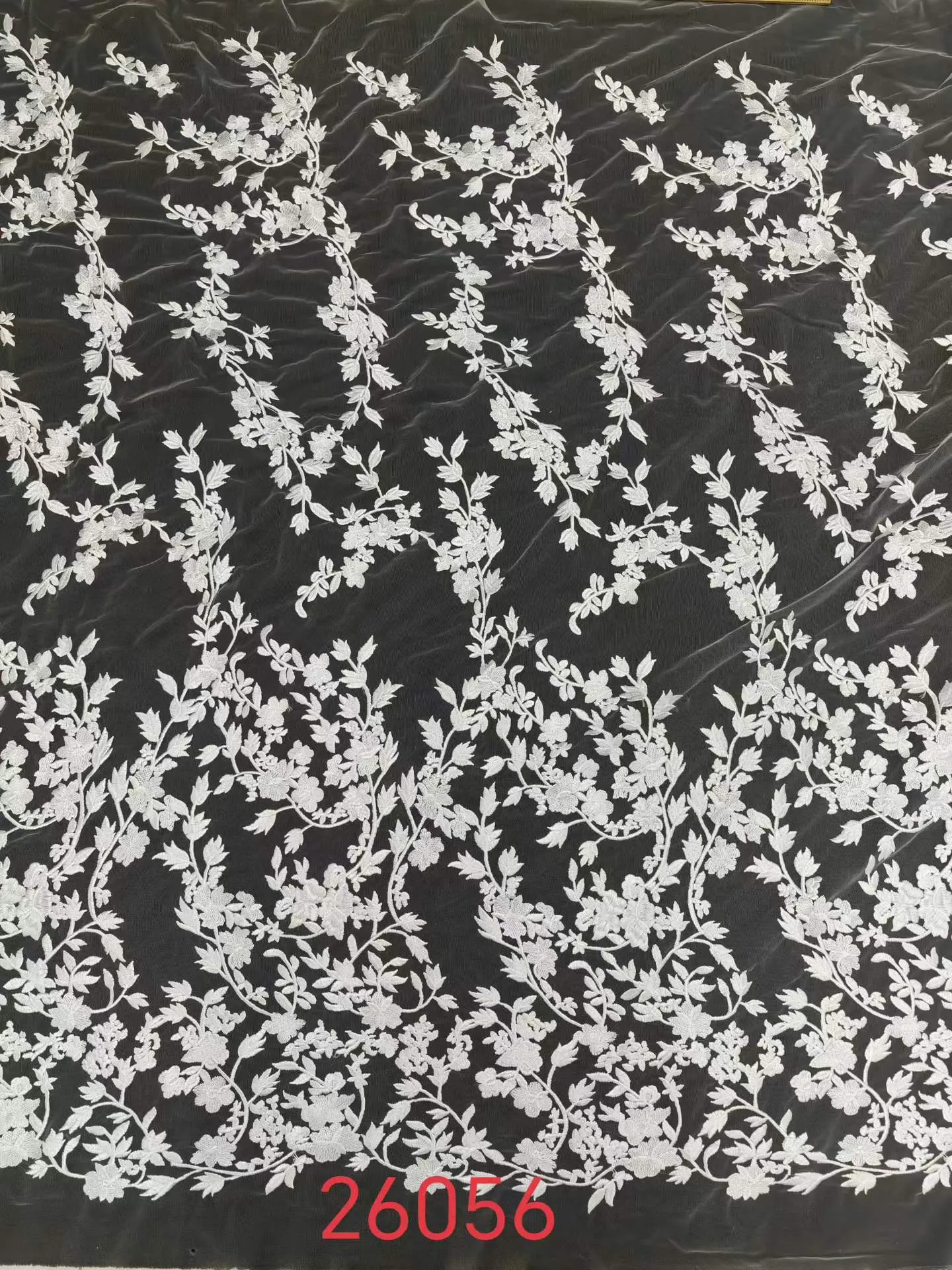 sprawling leaf vine pattern embroidered lace textile sprawling leaf vine pattern embroidered lace textile