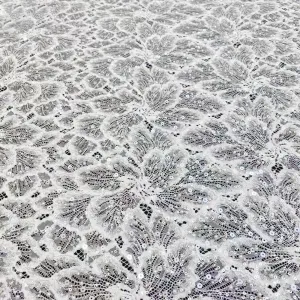 luxury floral petal pearled sequined lace fabric