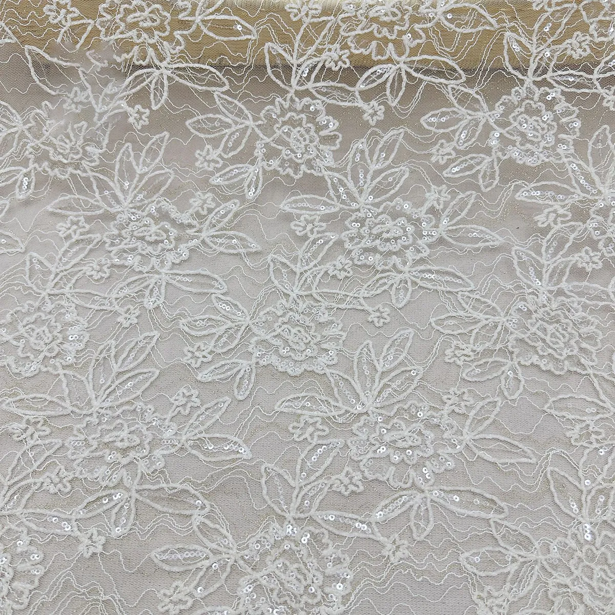 exquisite French style corded Chantilly sequined lace fabric exquisite French style corded Chantilly sequined lace fabric
