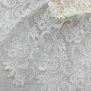 vintage french paisley floral embroidered lace fabric