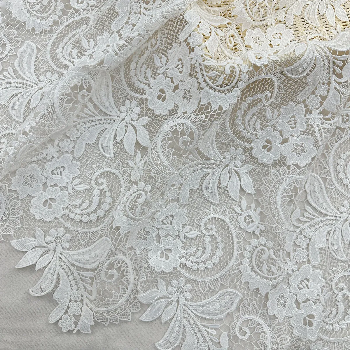 vintage french paisley floral embroidered lace fabric vintage french paisley floral embroidered lace fabric
