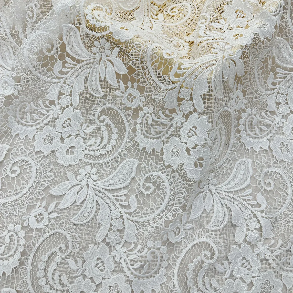 vintage french paisley floral lace fabric vintage french paisley floral lace fabric