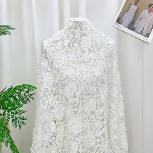 soft milk silk tulip guipure chemical lace fabric