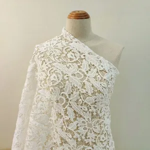 ivory milk silk botanical floral guipure cutout lace