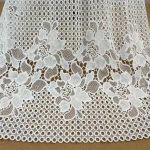 milk silk tulip geometric guipure cutout lace fabric