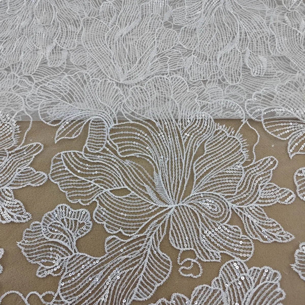 blooming line sequined mesh fabric blooming line sequined mesh fabric