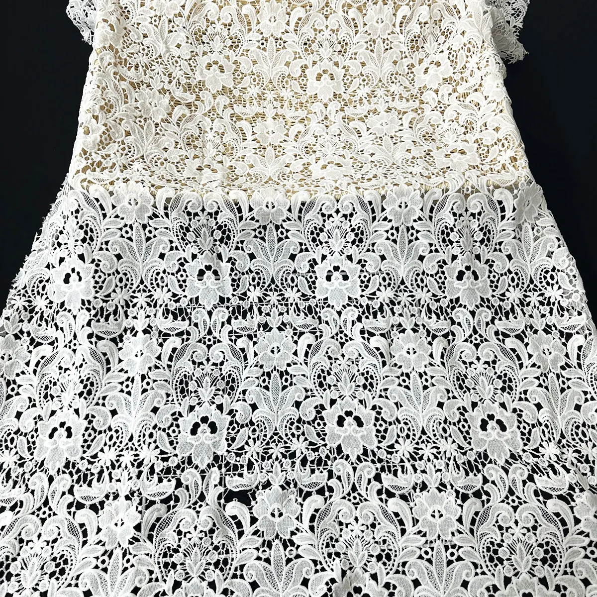 vintage baroque floral cutout milk silk guipure lace vintage baroque floral cutout milk silk guipure lace