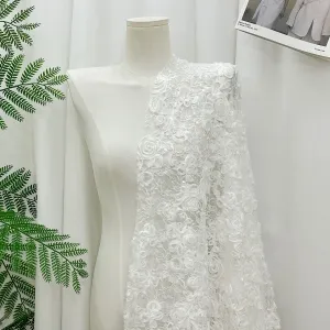 romantic 3d rosette embroidered sequinned floral lace