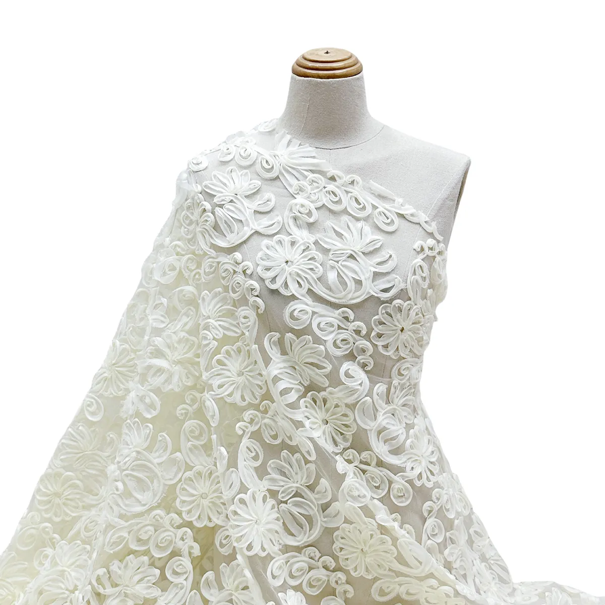 romantic 3D ribbon embroidered sunflower vine lace romantic 3D ribbon embroidered sunflower vine lace