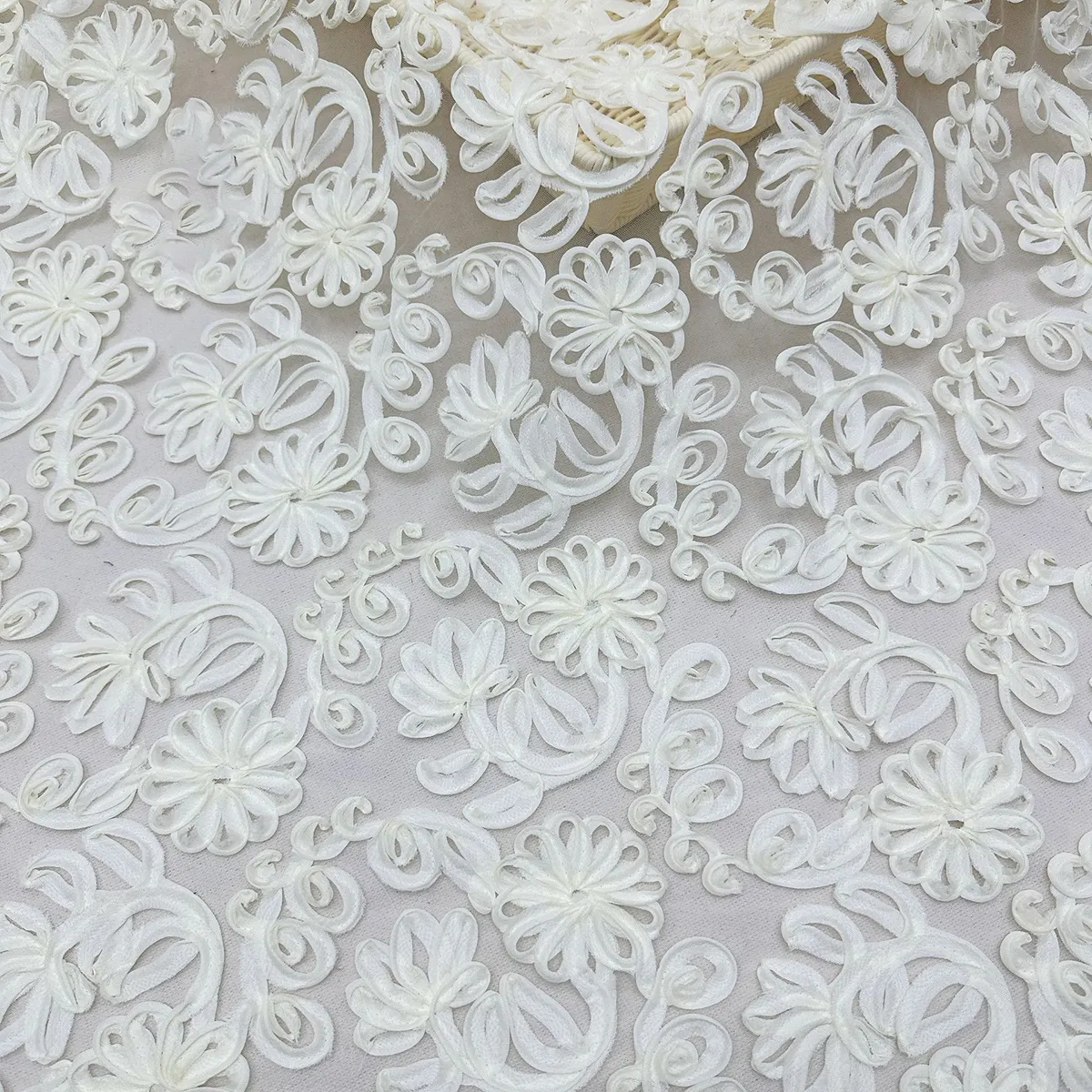 romantic 3d ribbon sunflower vine mesh lace fabric romantic 3d ribbon sunflower vine mesh lace fabric