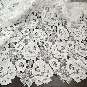 beautiful off white milk silk guipure lace fabric