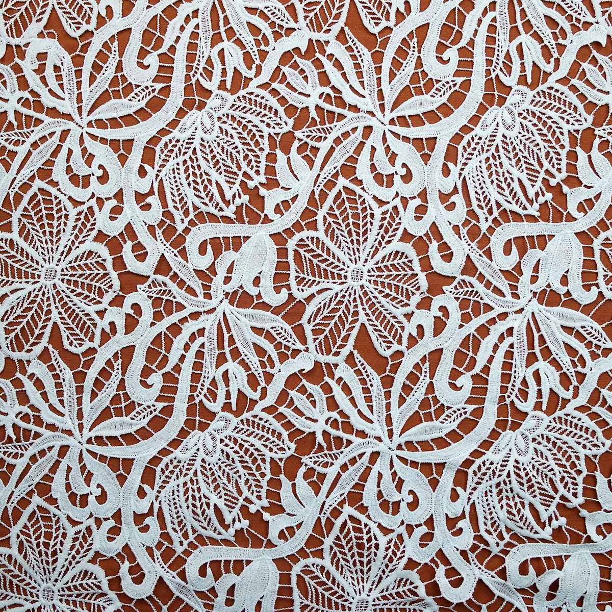 floral milk silk guipure lace fabric floral milk silk guipure lace fabric