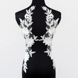 ivory calendula officinalis pattern lace appliques