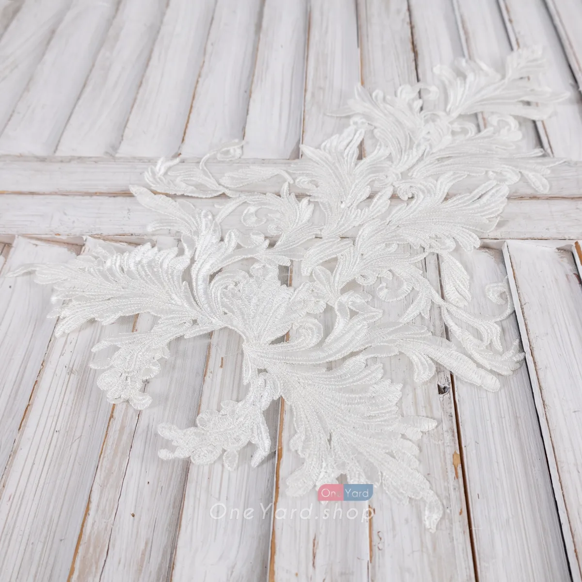 flower lace applique for designer bridal gowns