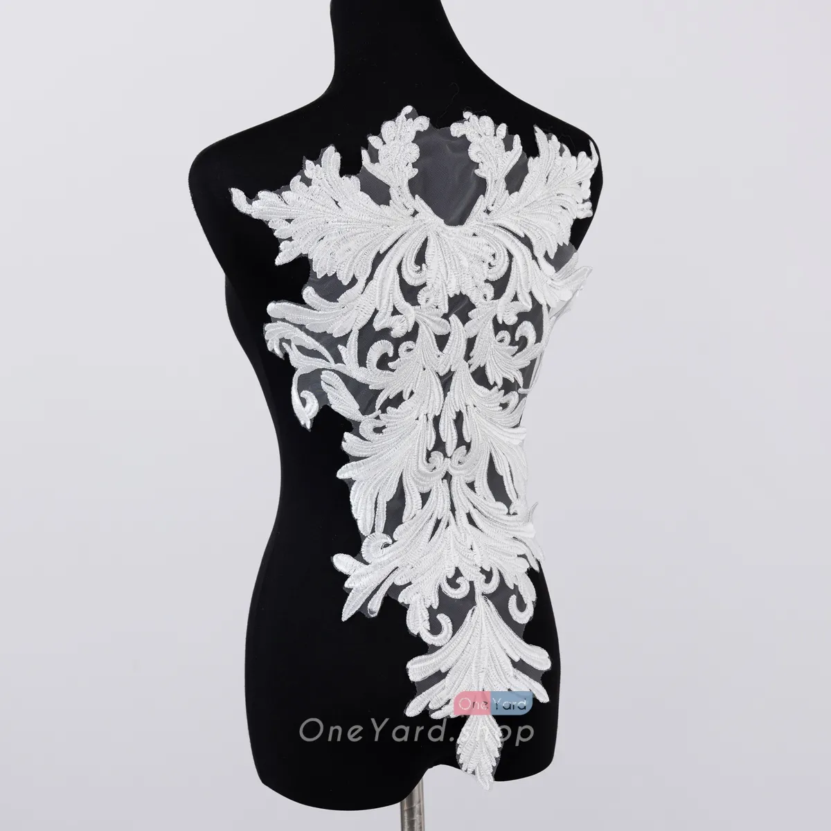 silk texture bridal lace applique by the piece