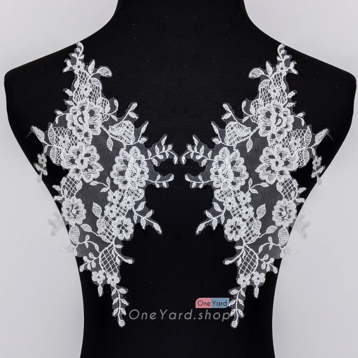 dianthus floral pattern cording lace applique