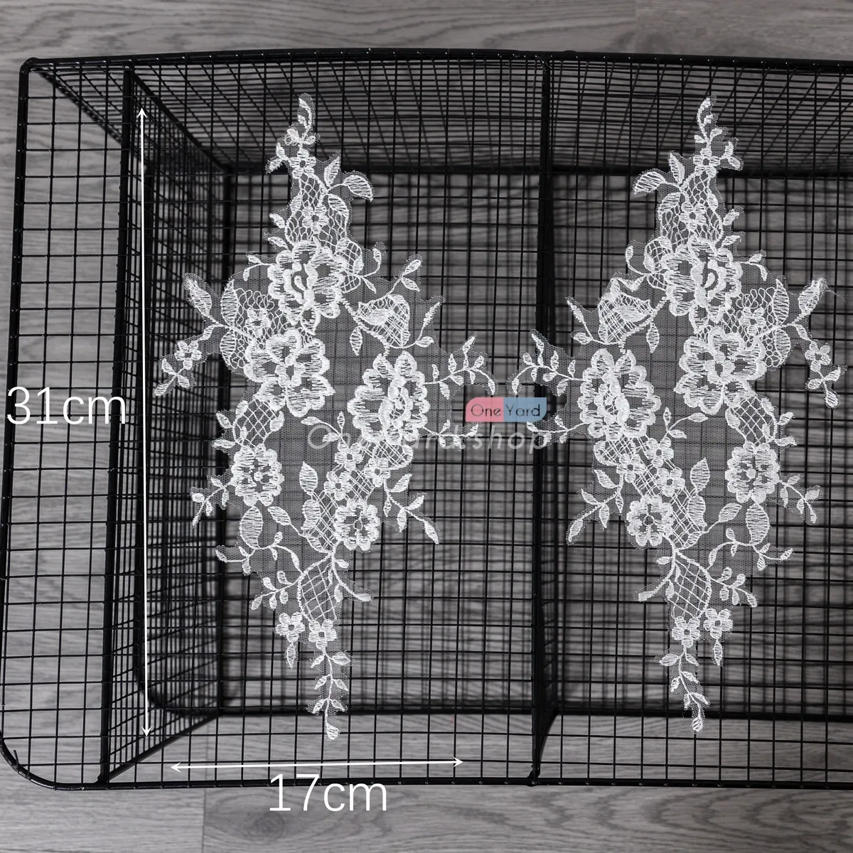floral off white lace patch for decorations