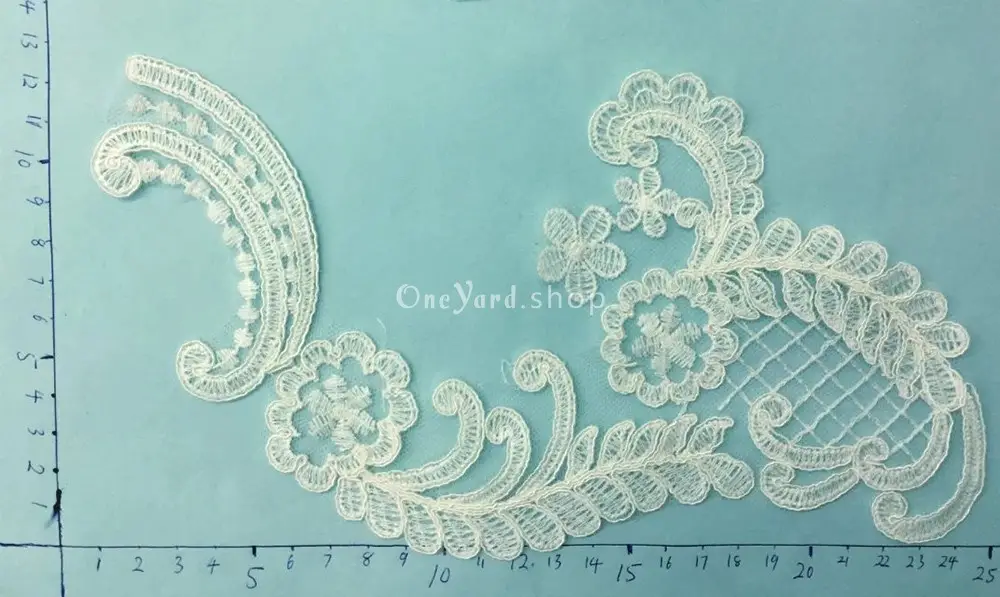 delicate lace applique for bridal gowns