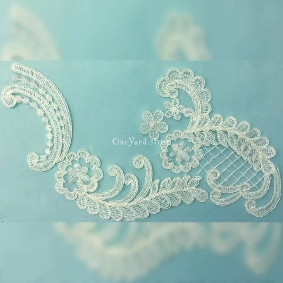 ivory wheat pattern bridal lace applique