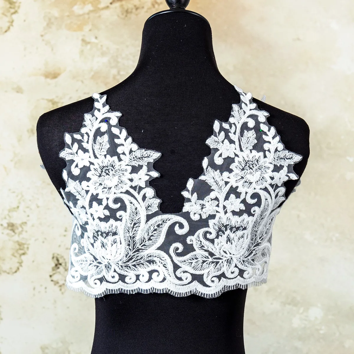 28cm wide cotton floral lace trim