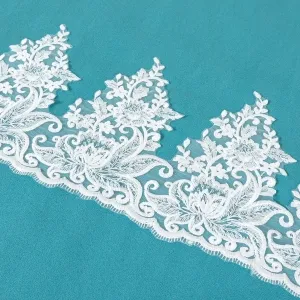 vintage matte cotton floral crown scalloped lace trim