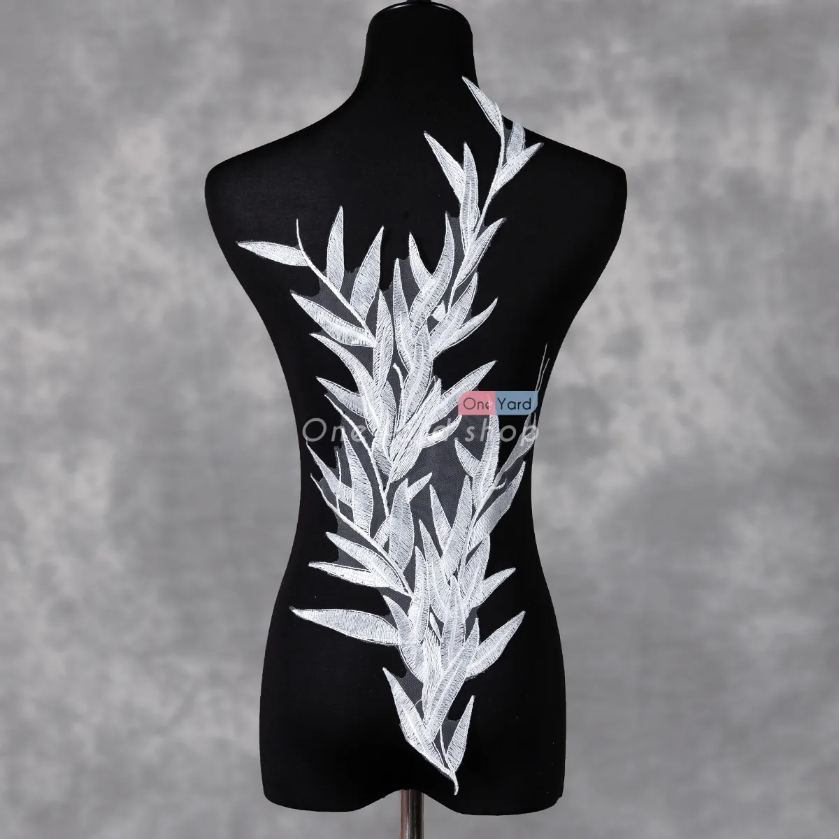 bamboo leaf pattern bridal lace appliques