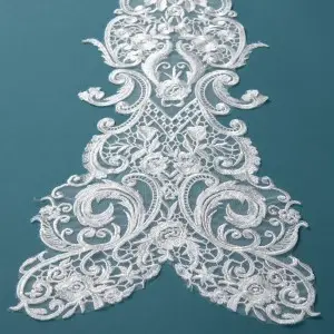 abstract pattern sequinned lace applique for building bridal gowns