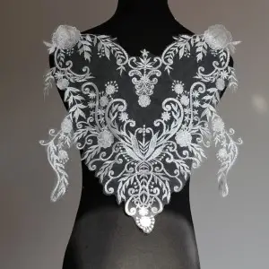 sequinned embroidered unique floral lace applique