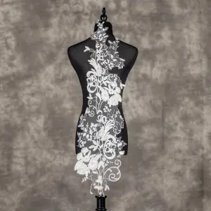 embroidered floral oversized lace applique