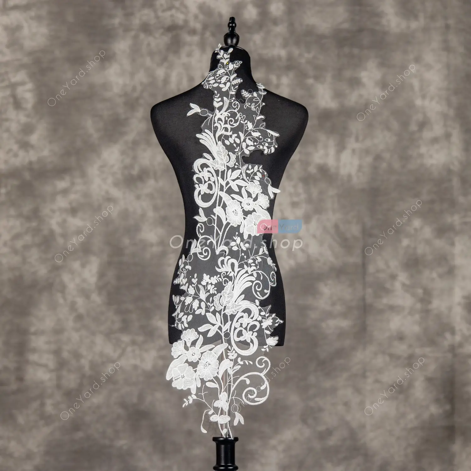 embroidered floral oversized lace applique