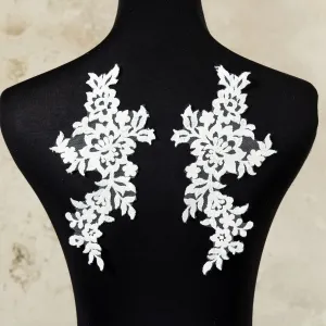 classic floral pattern embroidered lace dress applique