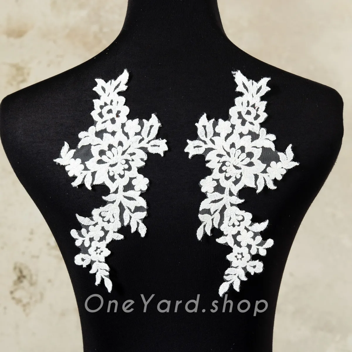 classic floral pattern embroidered lace dress applique
