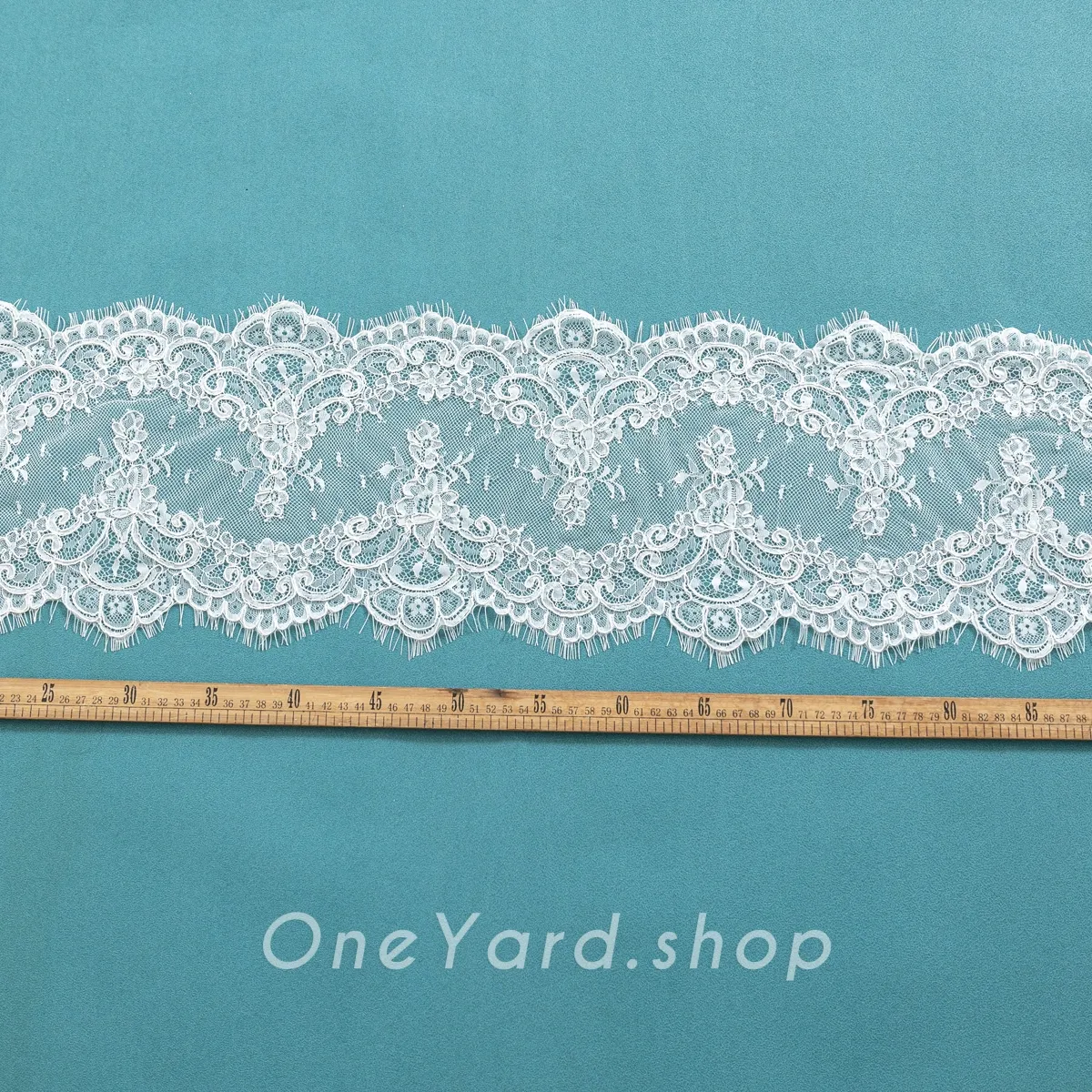 exquisite off white floral corded eyelash lace trim