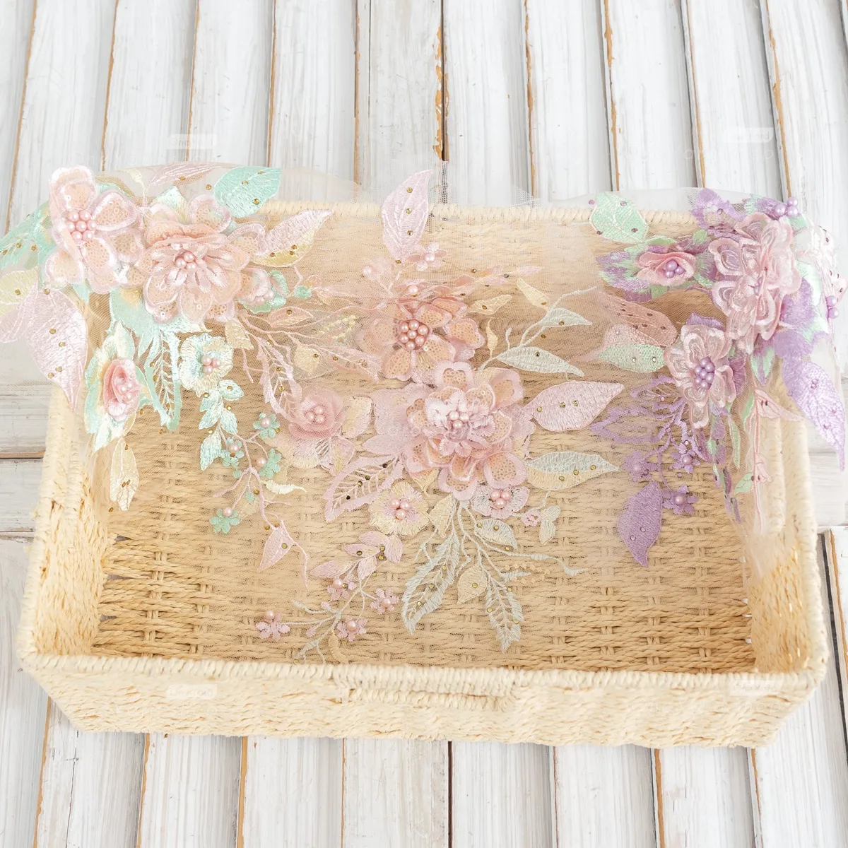 red 3D lace flower