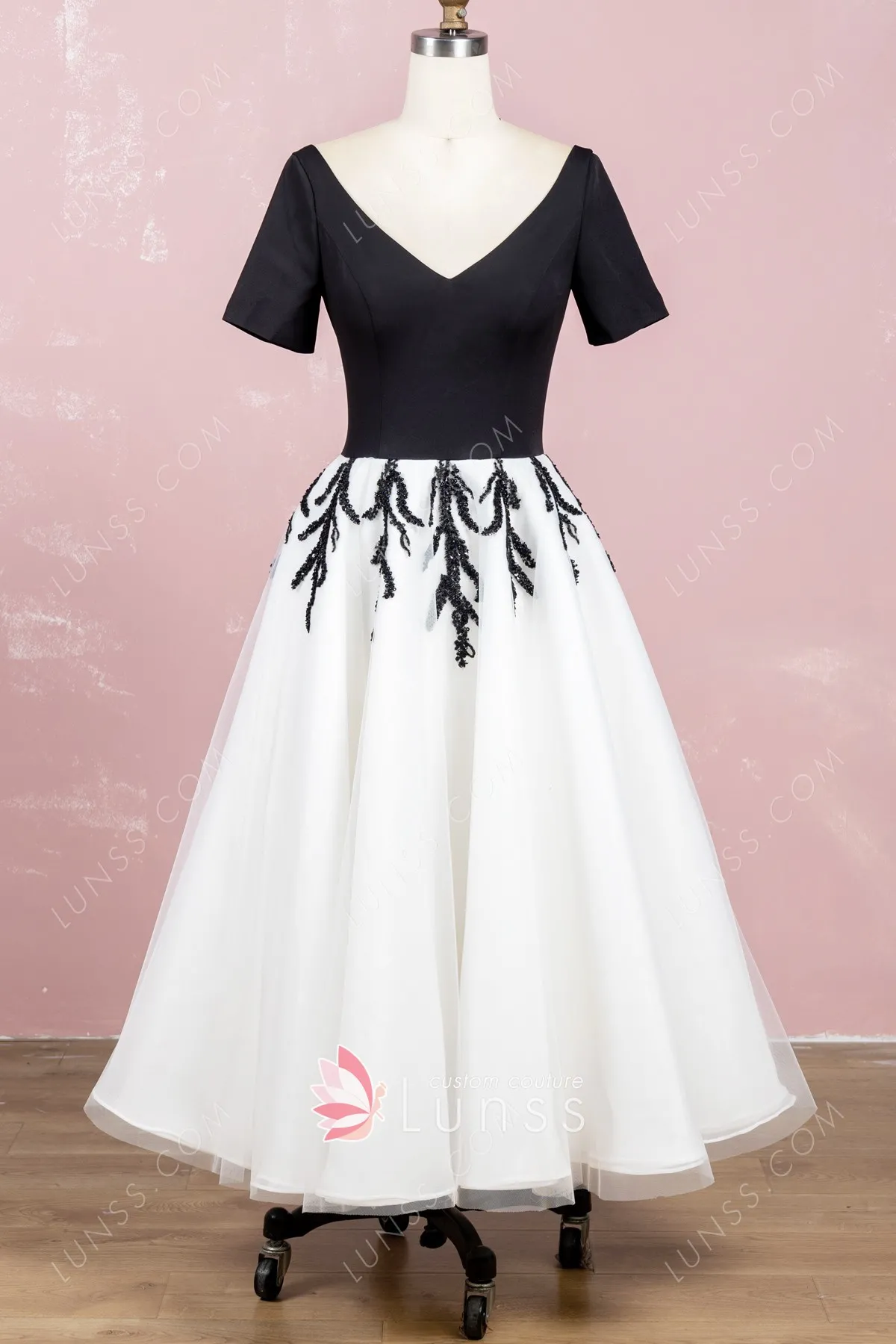 sequin beading appliqued dress