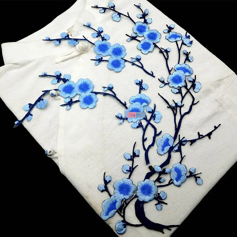 plum blossom embroidery applique