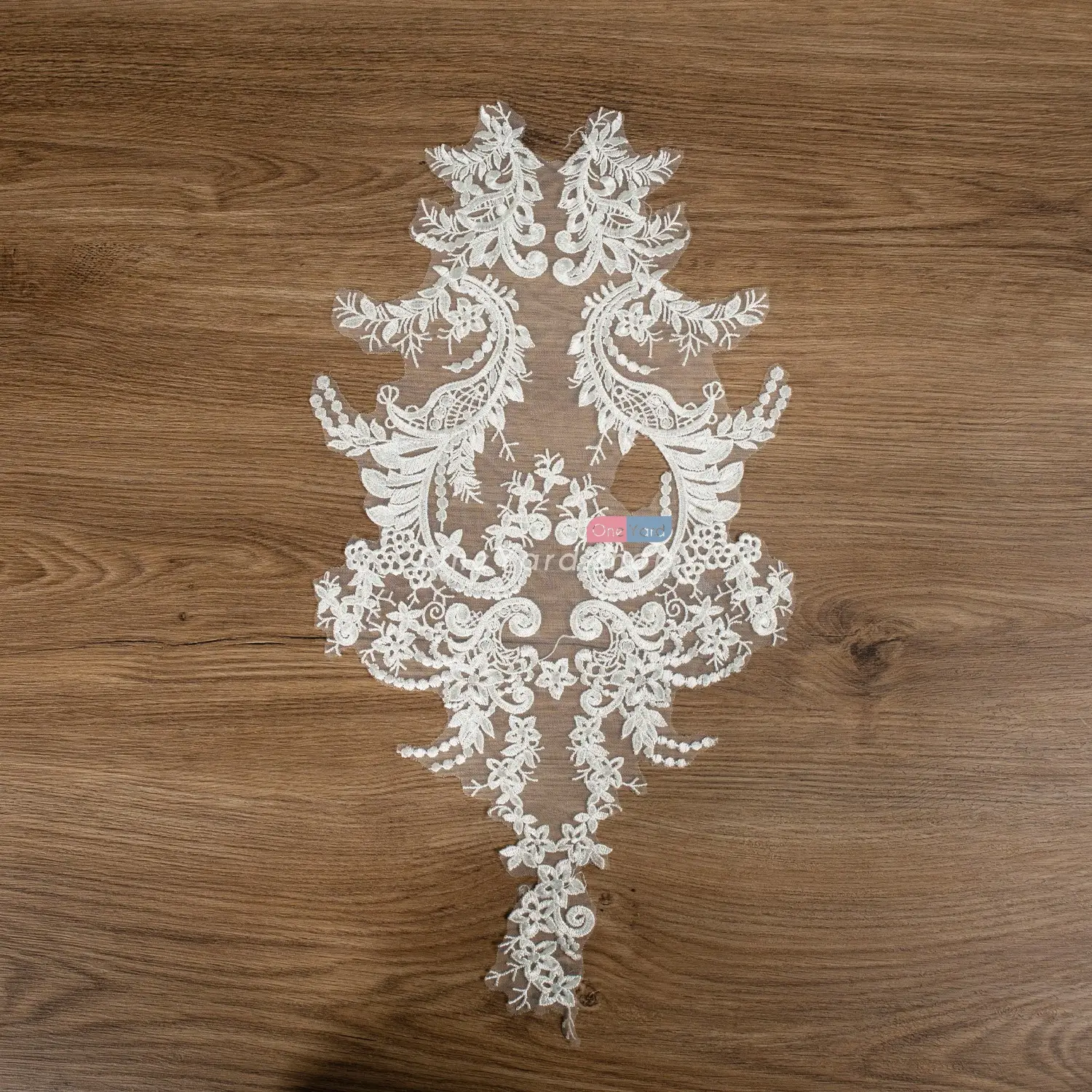 classic ivory floral embroidery bridal lace applique