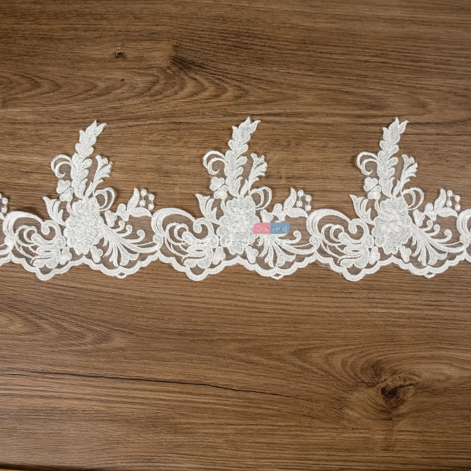 classic ivory floral bridal embroidery lace trim