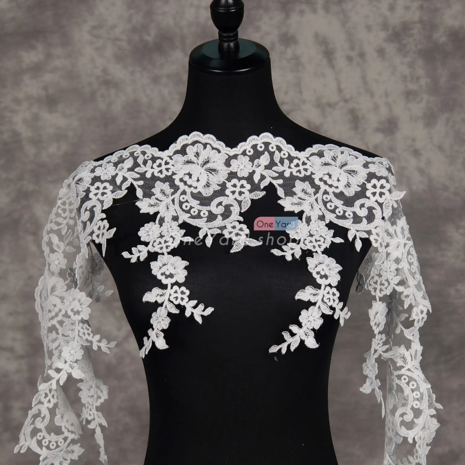 beautiful floral embroidery lace trim for bridal dress