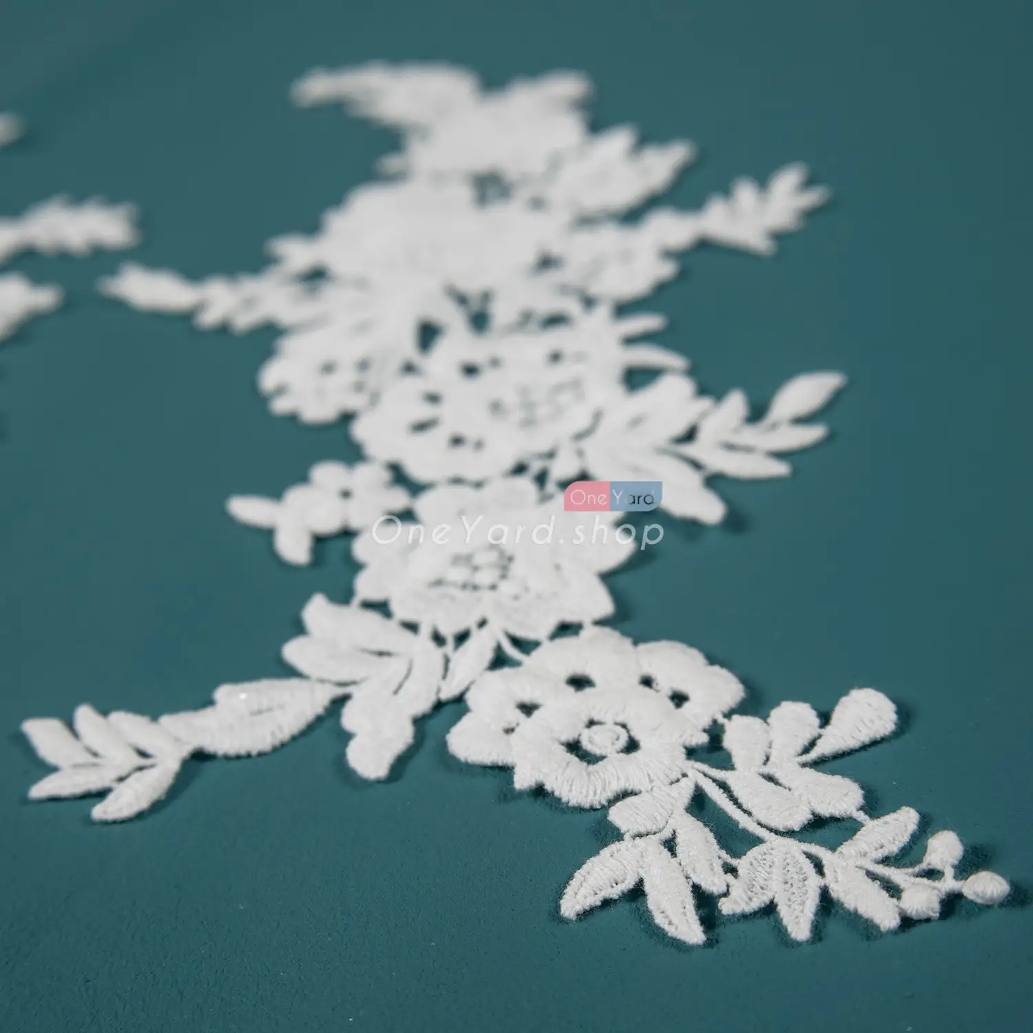 floral pattern off white embroidery bridal lace appliques